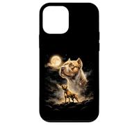Carcasa para iPhone 12 Mini American Bully Howling to The Moon Meme 90s Gráfico Animal