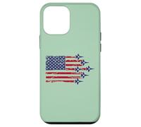 Carcasa para iPhone 12 Mini American Flag Patriotic Fighter Jet Airplane Flyover 4th
