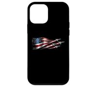Carcasa para iPhone 12 Mini American Patriotic Fighter Jets USA Flag ondeando el 4 de Julio