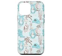 Carcasa para iPhone 12 Mini Aqua & Brown Herradura Bows Cowboy Hat Cowgirl Boots Riding