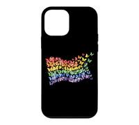 Carcasa para iPhone 12 Mini Arco Iris Bandera Mariposas Gay Orgullo Mes Arte Homosexualidad