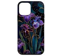 Carcasa para iPhone 12 Mini Art Nouveau Iris Gótico Floral Celeste Oscuro Botánico Arte