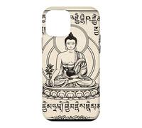 Carcasa para iPhone 12 Mini Arte Vintage de Buda Serene para Meditación y Mindfulness