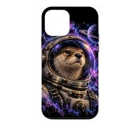 Carcasa para iPhone 12 Mini Astronauta cósmico Nutria Casco Espacial Vintage Arte Galaxia
