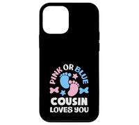 Carcasa para iPhone 12 Mini Baby Shower con revelación de género: Cousin o Blue Cousin Loves You