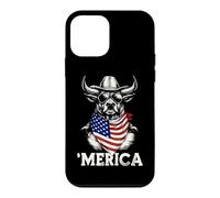 Carcasa para iPhone 12 Mini Bandana Barral Racer con la Bandera Estadounidense de Rodeo Cowboy Country