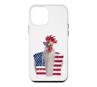 Carcasa para iPhone 12 Mini Bandera patriótica del 4 de Julio, Gallo Rojo, Blanco y Azul