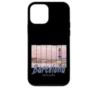 Carcasa para iPhone 12 Mini Barcelona Cataluña Skyline España Vintage Souvenir