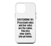 Carcasa para iPhone 12 Mini Bartender Bartending 101 - Reglas de Barra Preescolar, Color Negro