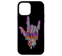 Carcasa para iPhone 12 Mini Be Kind ASL Lenguaje de señas | Retro Groovy - Melting Art