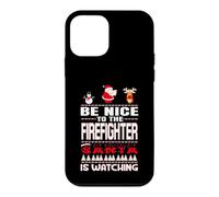 Carcasa para iPhone 12 Mini Be Nice To The Firefighter Santa Is Watching Funny Christmas