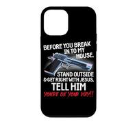 Carcasa para iPhone 12 Mini Before You Break Into My House Stand Outside - 2nd Amendment