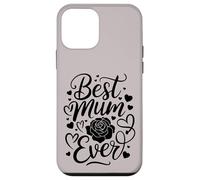 Carcasa para iPhone 12 Mini Best Mum Ever Quote Flower Rose La Mejor Madre del Mundo
