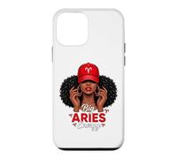 Carcasa para iPhone 12 Mini Big Energy Aries Zodiac Afro Women Red Cap Black Girl Women