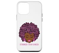 Carcasa para iPhone 12 Mini Black Women Queen Stronger Than Breast Cancer Pink Ribbon