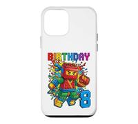 Carcasa para iPhone 12 Mini Bloque de Ladrillos Ninja de 8º cumpleaños para niño de 8 años
