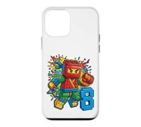 Carcasa para iPhone 12 Mini Bloque de Ladrillos Ninja de 8º cumpleaños para niño de 8 años