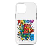 Carcasa para iPhone 12 Mini Bloque de Ladrillos Ninja de 8º cumpleaños para niño de 8 años