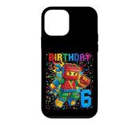 Carcasa para iPhone 12 Mini Bloque de Ladrillos Ninja para 6º cumpleaños para niño de 6 años