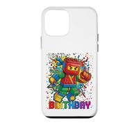Carcasa para iPhone 12 Mini Bloque de Ladrillos Ninja para 9º cumpleaños para niño de 9 años