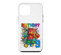 Carcasa para iPhone 12 Mini Bloque de Ladrillos Ninja para 9º cumpleaños para niño de 9 años