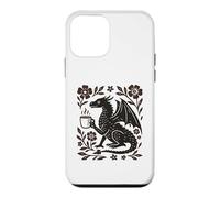 Carcasa para iPhone 12 Mini Boho Dragón Bebiendo Café Arte Popular Bestia Mítica