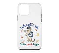 Carcasa para iPhone 12 Mini Borzoi Dog Back School Vibra Las escuelas en Deja Que comience el Caos