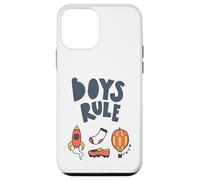 Carcasa para iPhone 12 Mini Boys Rule Bold Rocket Sock Shoe Globo Colores