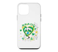 Carcasa para iPhone 12 Mini Brasil-Brasil - Corazón de Gato Lindo Amante de la Bandera de Brasil
