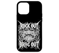 Carcasa para iPhone 12 Mini Brócoli Rock out Vegano Divertido Lema Música