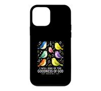 Carcasa para iPhone 12 Mini Cantaré la bondad de Dios Salmo 89 Pájaros Cantando Arte
