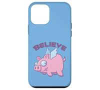 Carcasa para iPhone 12 Mini Caricatura de Cerdo Volador - Creer