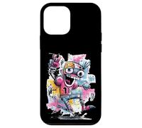 Carcasa para iPhone 12 Mini Cartel gráfico con Personajes Pop de Happy Robot Peace Graffiti