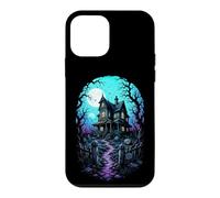 Carcasa para iPhone 12 Mini Casa embrujada Luna de Sangre Arte de Grabado en Madera