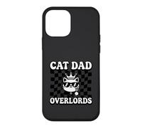 Carcasa para iPhone 12 Mini Cat Dad Overlords Funny Feline Master Retro Checkered