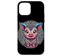 Carcasa para iPhone 12 Mini Cerdo Azteca Mexicano Civilización Antigua Mitología Arte Diseño
