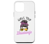 Carcasa para iPhone 12 Mini Chicas a Juego Viaje Zihuatanejo México moño desordenado