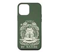 Carcasa para iPhone 12 Mini Chill by Nature Cottagecore Frog Meditation Vintage Badge