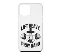 Carcasa para iPhone 12 Mini Christian Workout Lift Heavy Pray Hard Gimnasio para Hombres