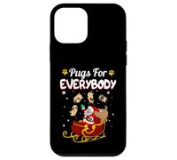 Carcasa para iPhone 12 Mini Christmas Pugs For Everybody Santa's Sleigh Pug Dog Lover
