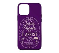 Carcasa para iPhone 12 Mini Cita de fe de Enfermera Cristiana Jesús Sana I Assist Humor