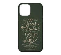 Carcasa para iPhone 12 Mini Cita de fe Floral de Enfermera Cristiana Jesús Sana I Assist