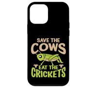 Carcasa para iPhone 12 Mini Cita Divertida Vegana - Eat The Crickets - Save The Cows