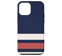 Carcasa para iPhone 12 Mini Classic Navy Red White Horizontal Stripes Chic Pattern