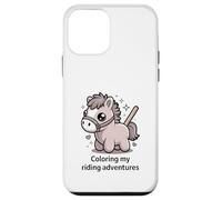 Carcasa para iPhone 12 Mini Colorear My Riding Adventures Cute Pony Kids