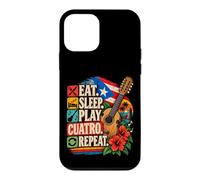 Carcasa para iPhone 12 Mini Come Sleep Play Cuatro Repite Música Puertorriqueña
