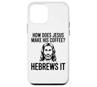 Carcasa para iPhone 12 Mini Cómo Hace Jesús su café Hebreos Juego de Palabras Humor Cristiano