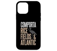 Carcasa para iPhone 12 Mini Comporta Portugal Campo de arroz y Silueta de cigüeña atlántica