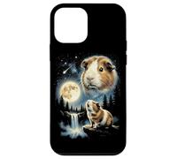Carcasa para iPhone 12 Mini Conejillo de Indias Howling to The Moon Meme Funny 90's Guinea Pig
