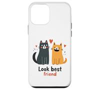 Carcasa para iPhone 12 Mini Cool Best Friends Meme Amistad Gato Gatito Hombres Mujeres Niños